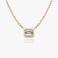 Load image into Gallery viewer, Radiant 1.0 CT Emerald Lab-Grown Diamond Bezel Solitaire Necklace
