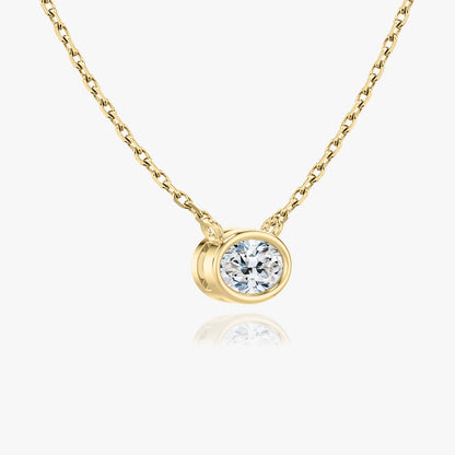 1.0 CT Oval Lab-Grown Diamond Gold Bezel Pendant Necklace 6