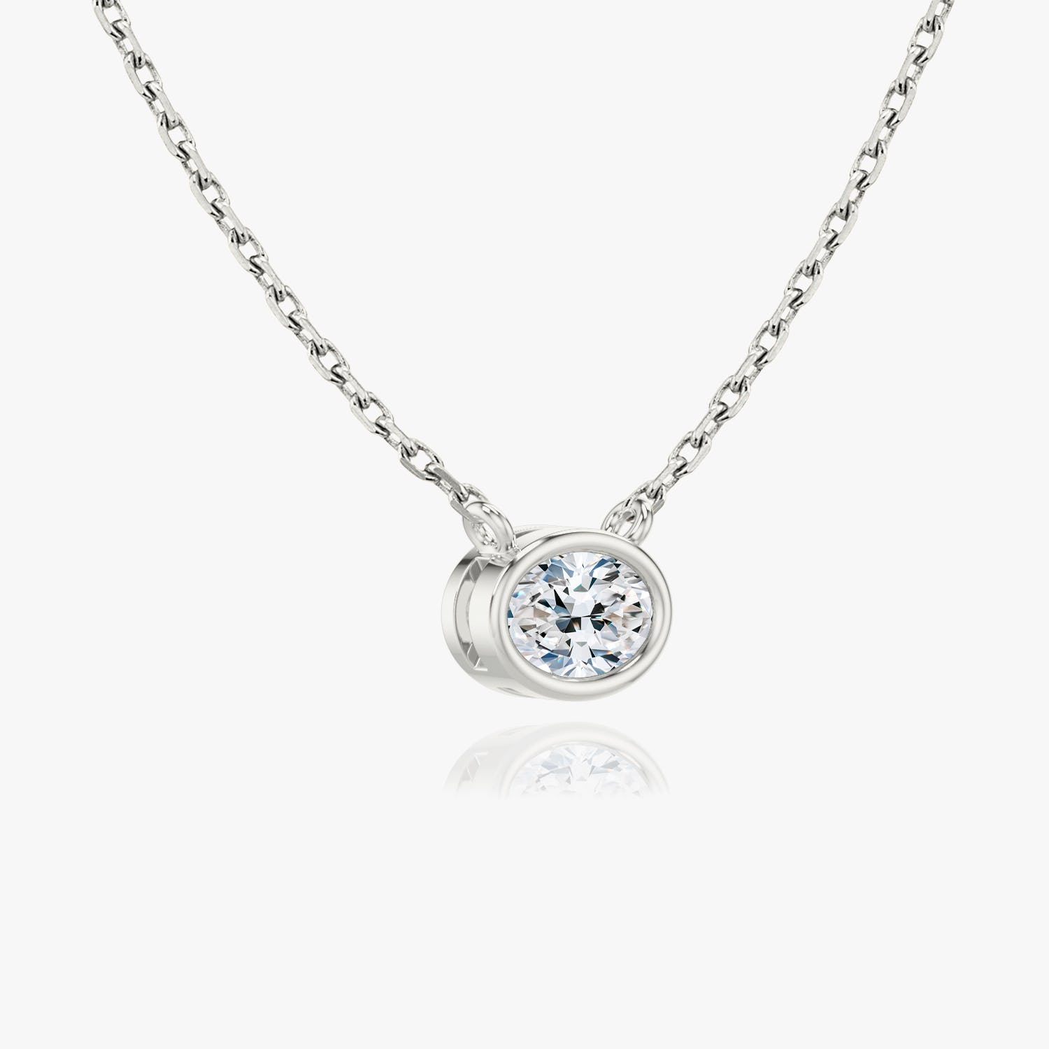 1.0 CT Oval Lab-Grown Diamond Gold Bezel Pendant Necklace