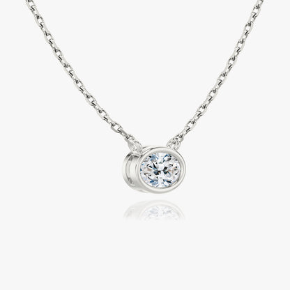 1.0 CT Oval Lab-Grown Diamond Gold Bezel Pendant Necklace 4