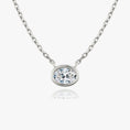 Load image into Gallery viewer, 1.0 CT Oval Lab-Grown Diamond Gold Bezel Pendant Necklace
