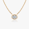 Load image into Gallery viewer, 1.0 CT Oval Lab-Grown Diamond Gold Bezel Pendant Necklace
