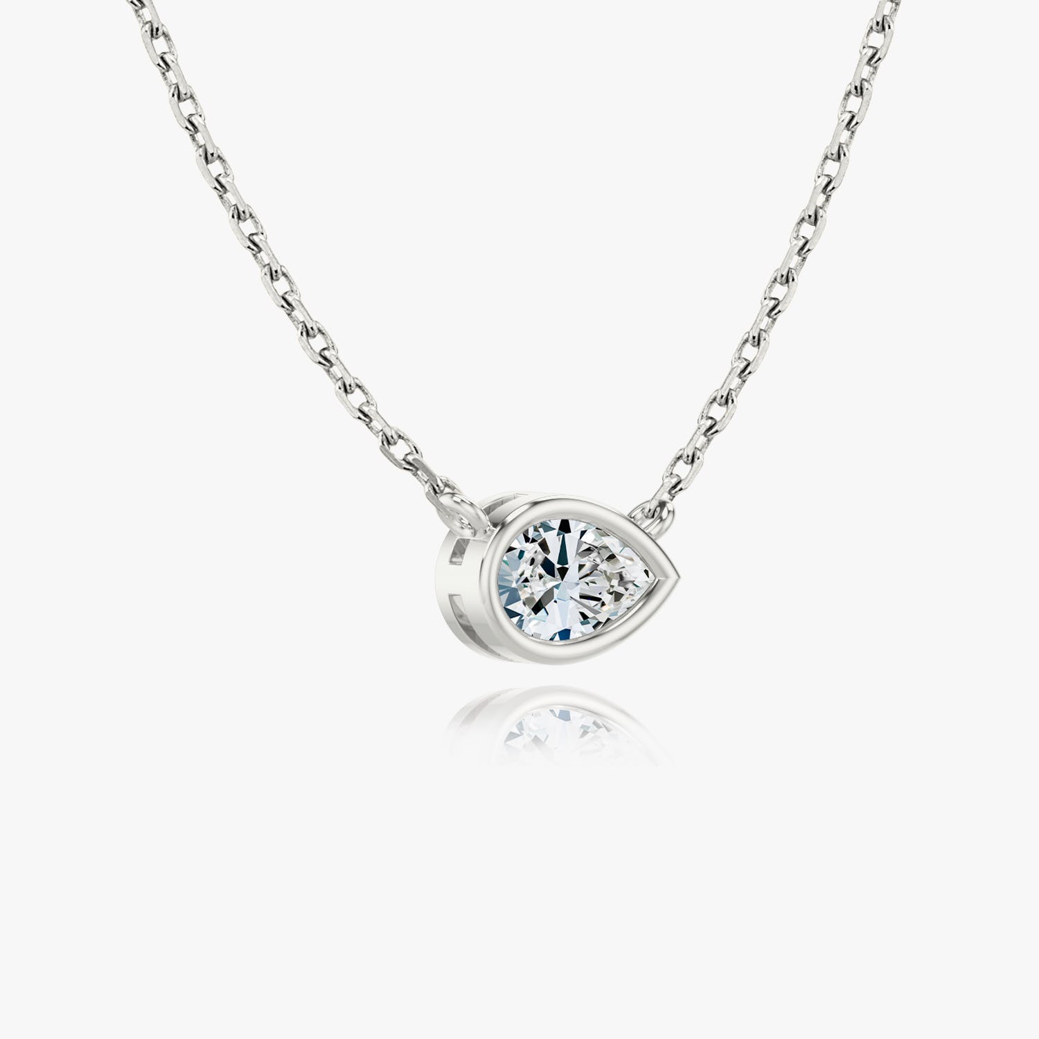 1.0 CT Pear-Shaped Lab-Grown Diamond Bezel Solitaire Necklace