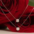 Load image into Gallery viewer, 0.12 TCW Round Lab-Grown Diamond Halo Necklace in Elegant Design
