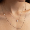 Load image into Gallery viewer, 0.12 TCW Round Lab-Grown Diamond Halo Necklace in Elegant Design
