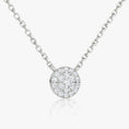 Load image into Gallery viewer, 0.12 TCW Round Lab-Grown Diamond Halo Necklace in Elegant Design
