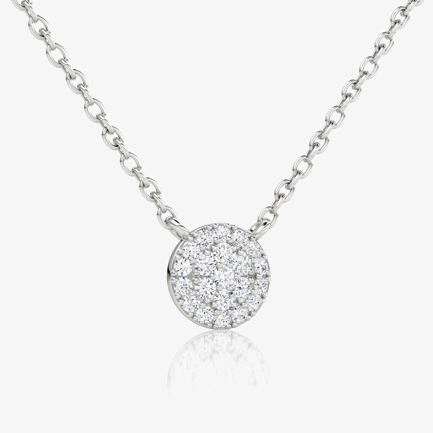 0.12 TCW Round Lab-Grown Diamond Halo Necklace in Elegant Design