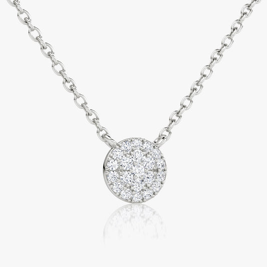 0.12 TCW Round Lab-Grown Diamond Halo Necklace in Elegant Design