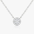 Load image into Gallery viewer, 0.12 TCW Round Lab-Grown Diamond Halo Necklace in Elegant Design
