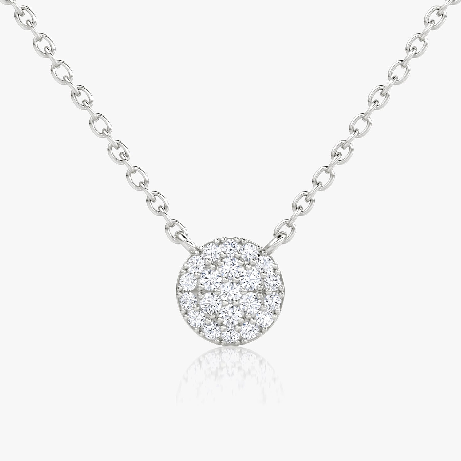 0.12 TCW Round Lab-Grown Diamond Halo Necklace in Elegant Design