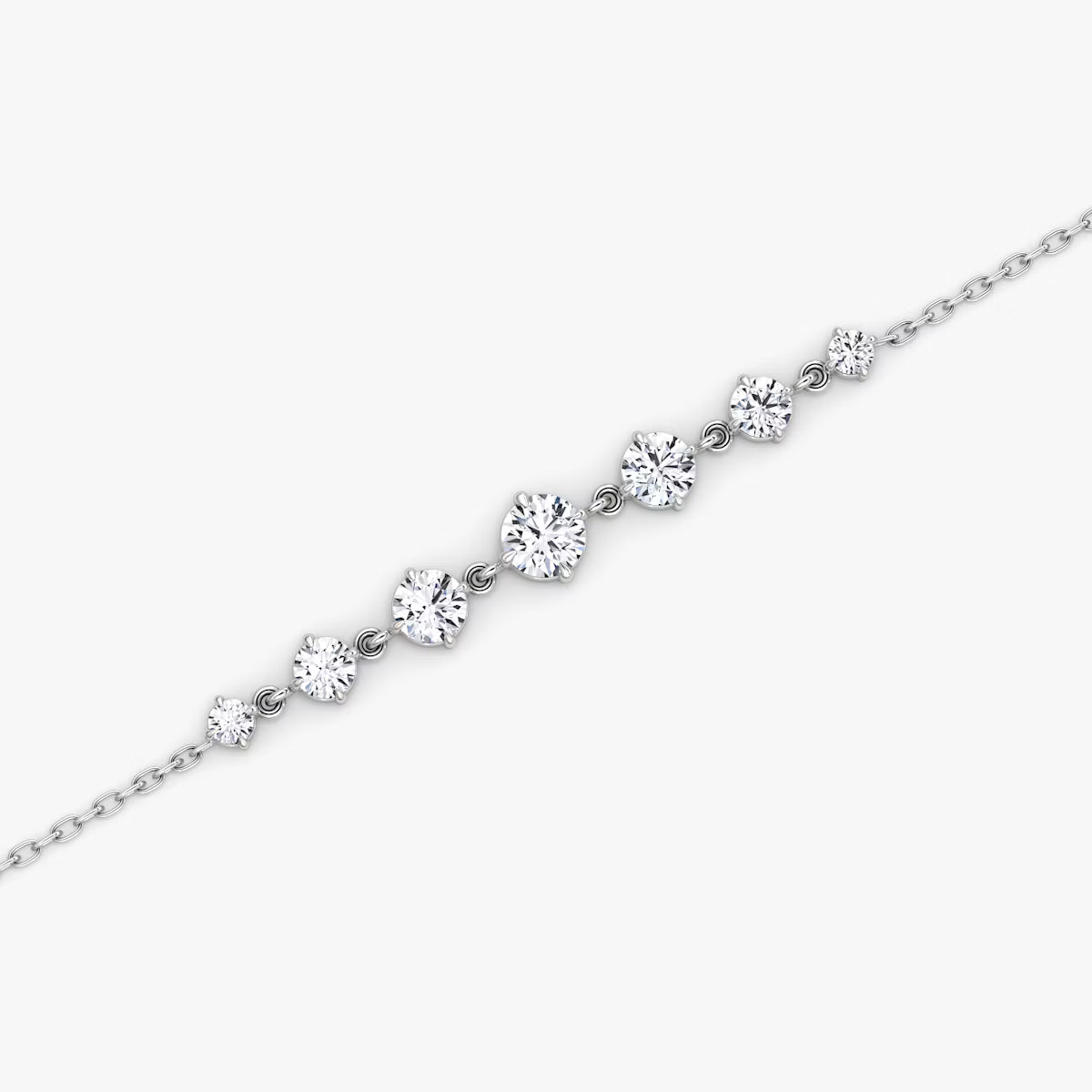 Linked Tennis- 0.85 CT Round Moissanite Bracelet