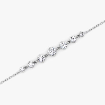 Linked Tennis- 0.85 CT Round Moissanite Bracelet