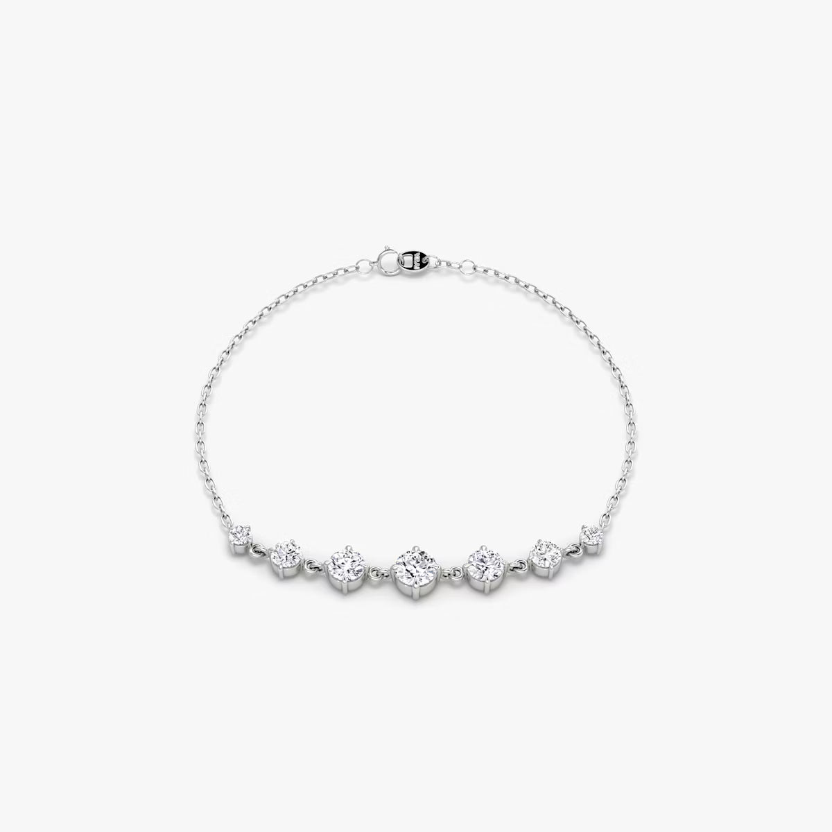 Linked Tennis- 0.85 CT Round Moissanite Bracelet