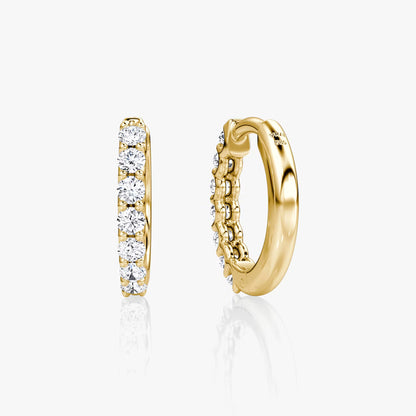 Half Eternity- 0.14 CT Round Moissanite Hoop Earrings