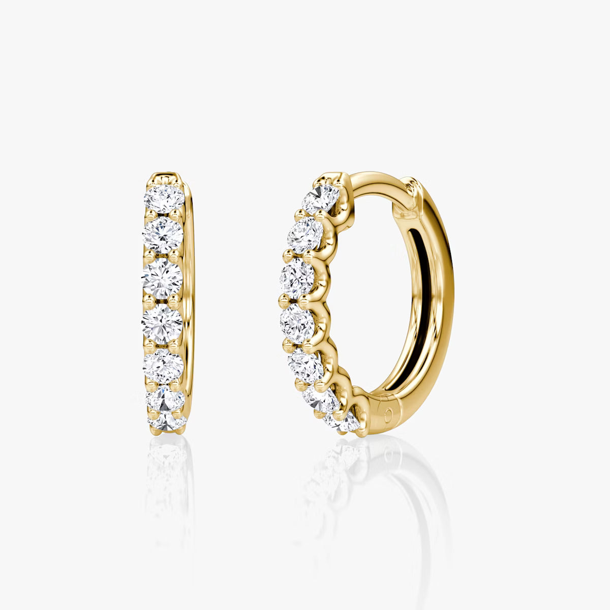 Half Eternity- 0.14 CT Round Moissanite Hoop Earrings