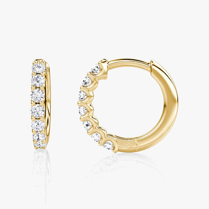 Half Eternity- 0.14 CT Round Moissanite Hoop Earrings