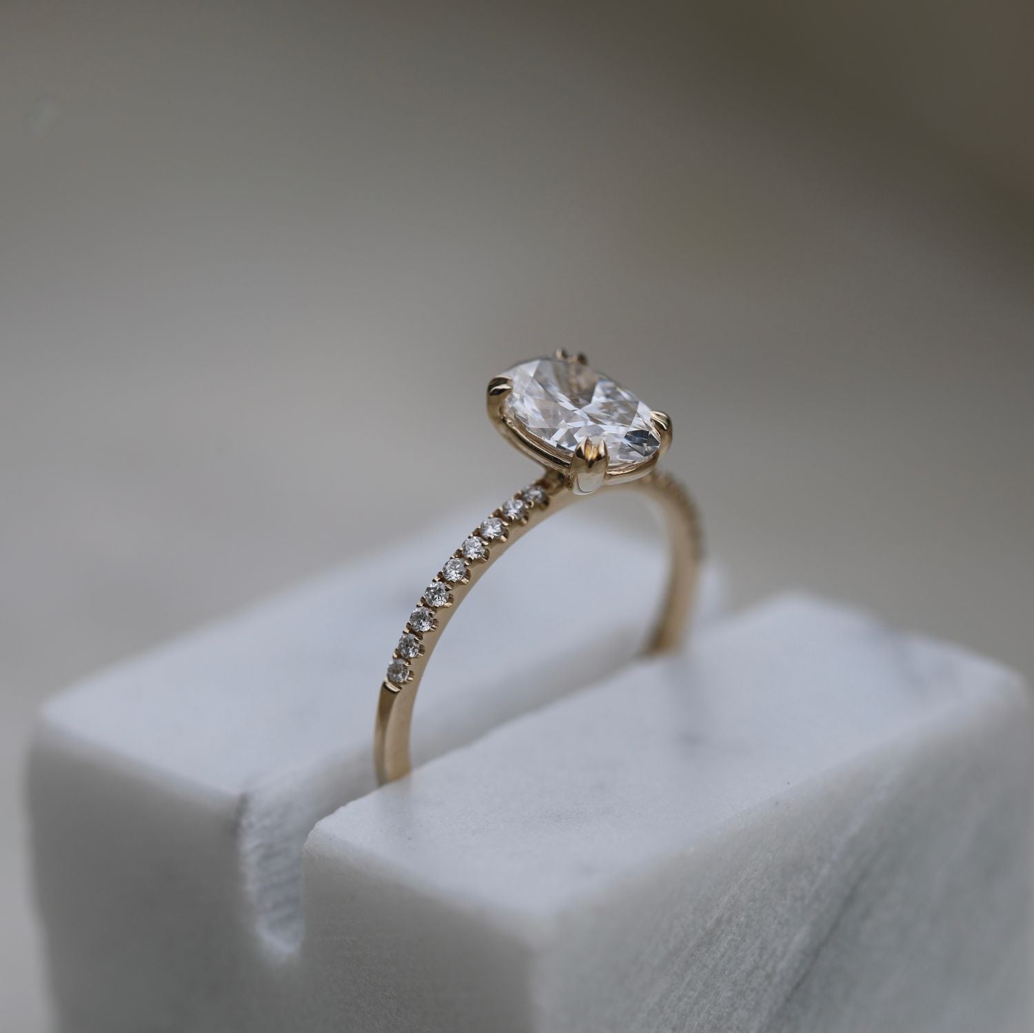 1.21 CT Oval Lab-Grown Diamond Pavé Delight Engagement Ring