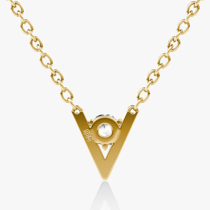 Solitaire- 0.10 CT Round Moissanite Necklace