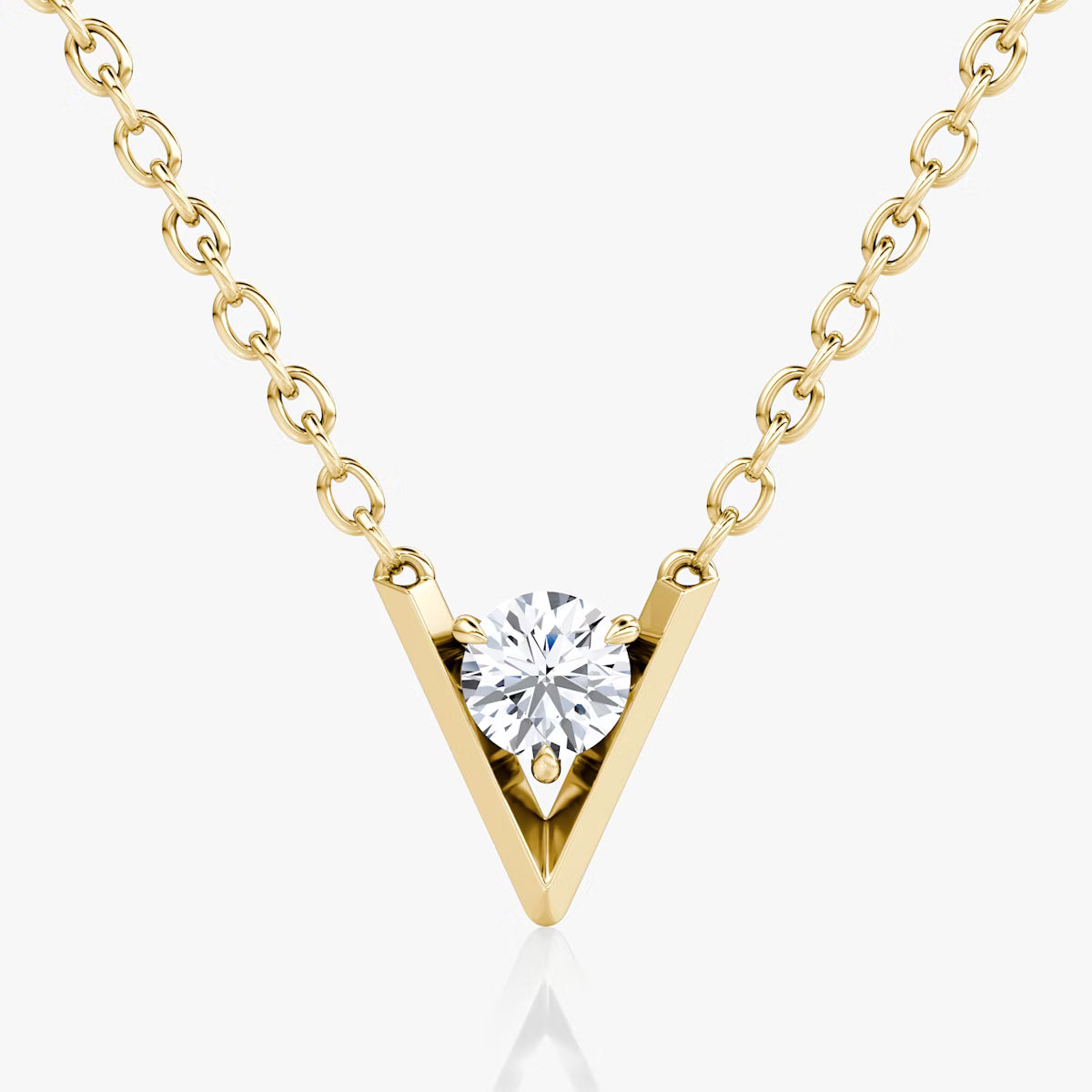 Solitaire- 0.10 CT Round Moissanite Necklace