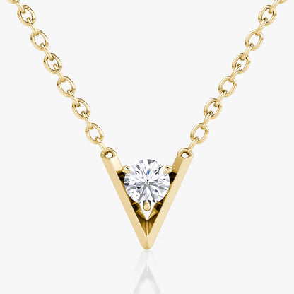 Solitaire- 0.10 CT Round Moissanite Necklace