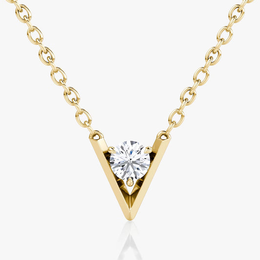 Solitaire- 0.10 CT Round Moissanite Necklace