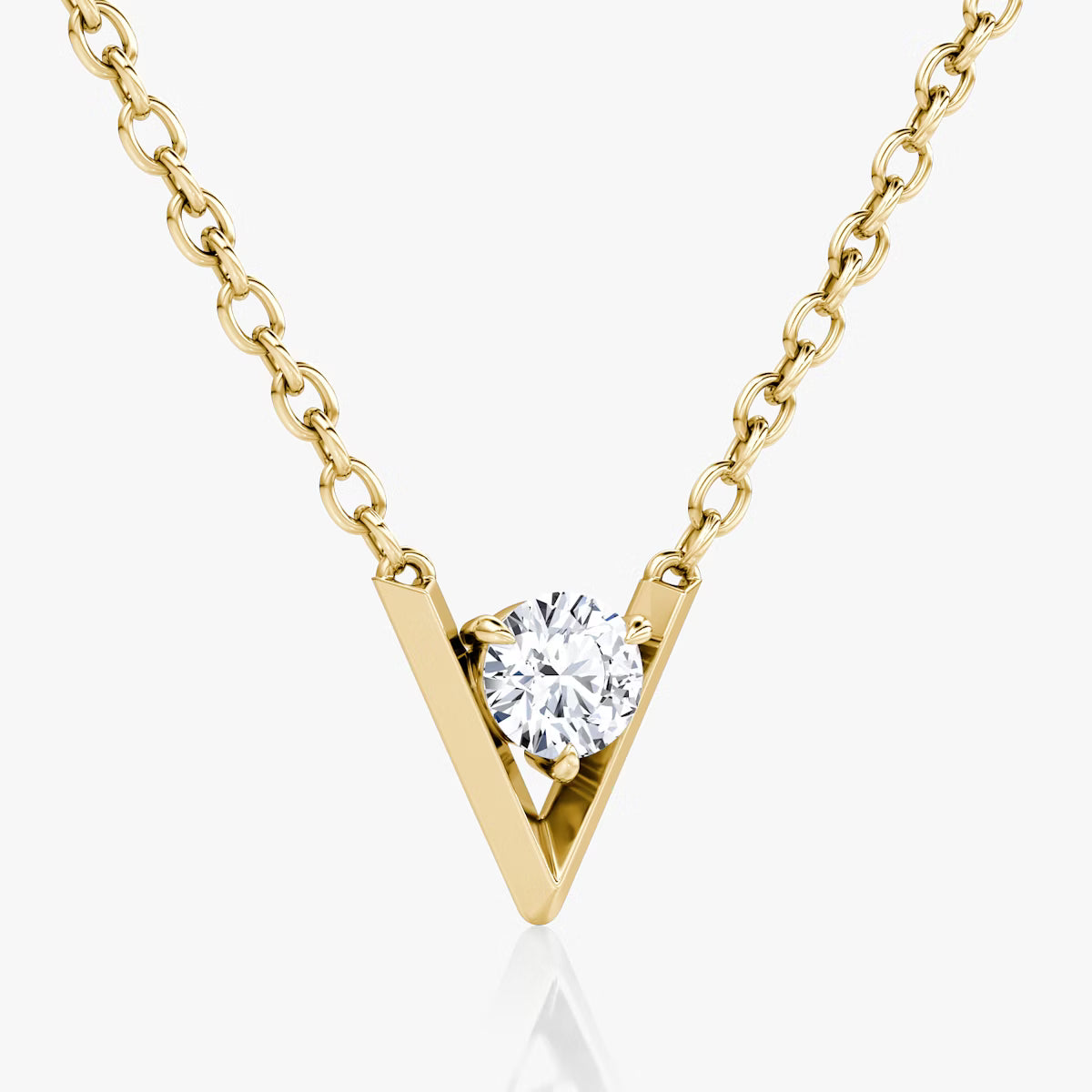Solitaire- 0.10 CT Round Moissanite Necklace