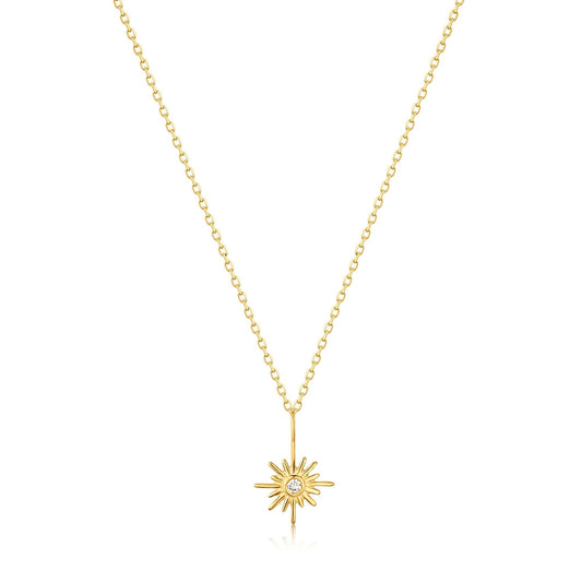 Radiant Sunburst 0.01 TCW Round Lab-Grown Diamond Necklace