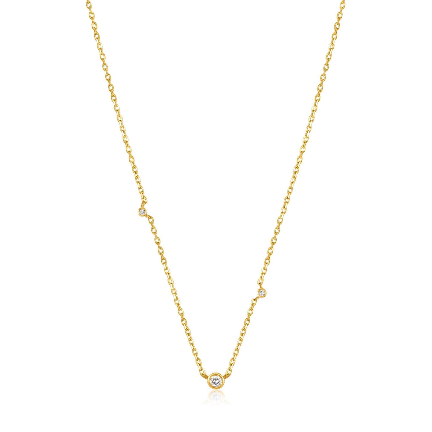 Elegant 0.06 TCW Round Lab-Grown Diamond Necklace in Gold Finish 1