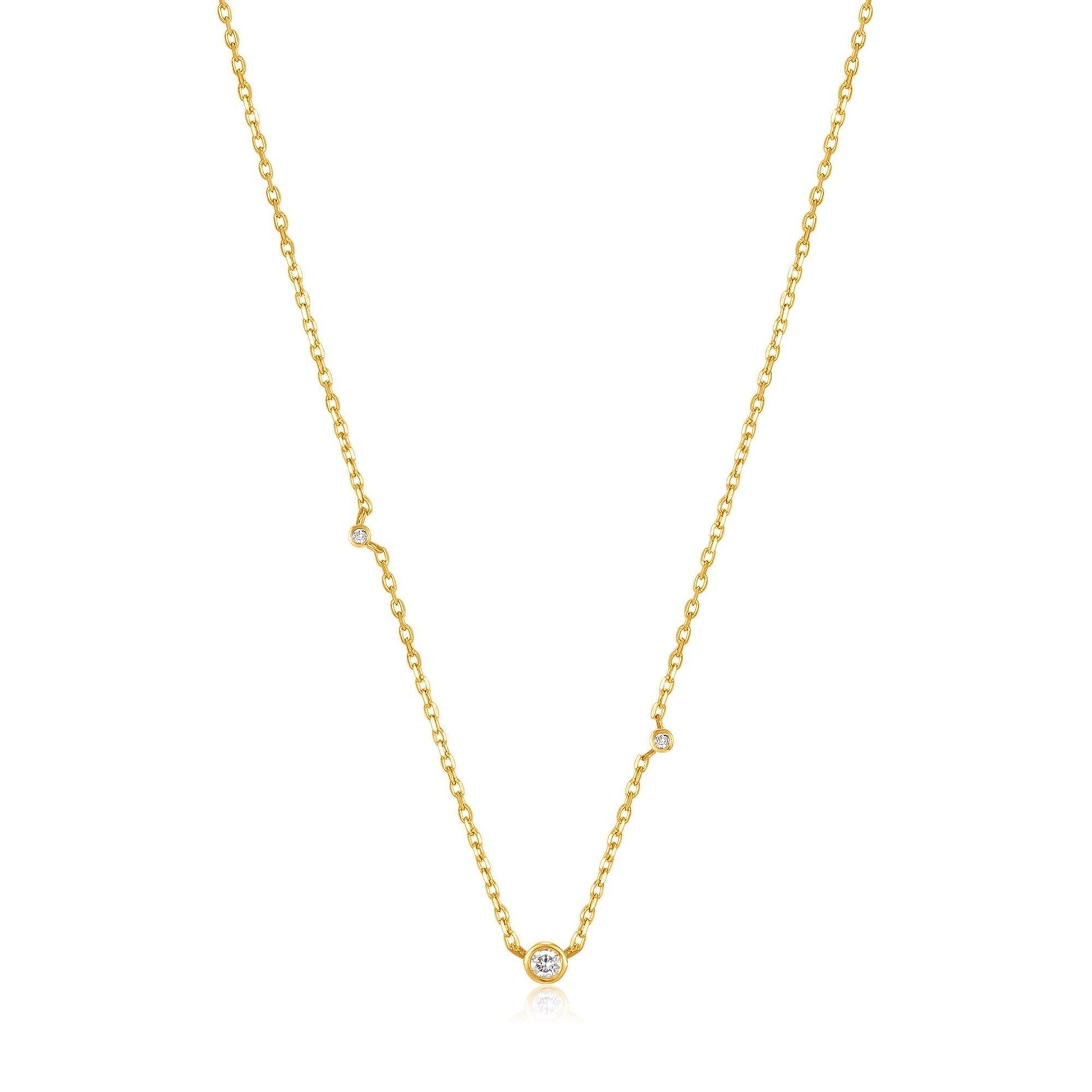 Elegant 0.06 TCW Round Lab-Grown Diamond Necklace in Gold Finish 1