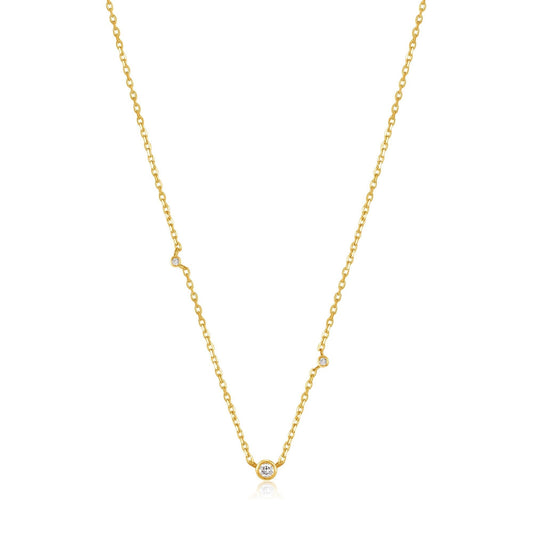 Elegant 0.06 TCW Round Lab-Grown Diamond Necklace in Gold Finish