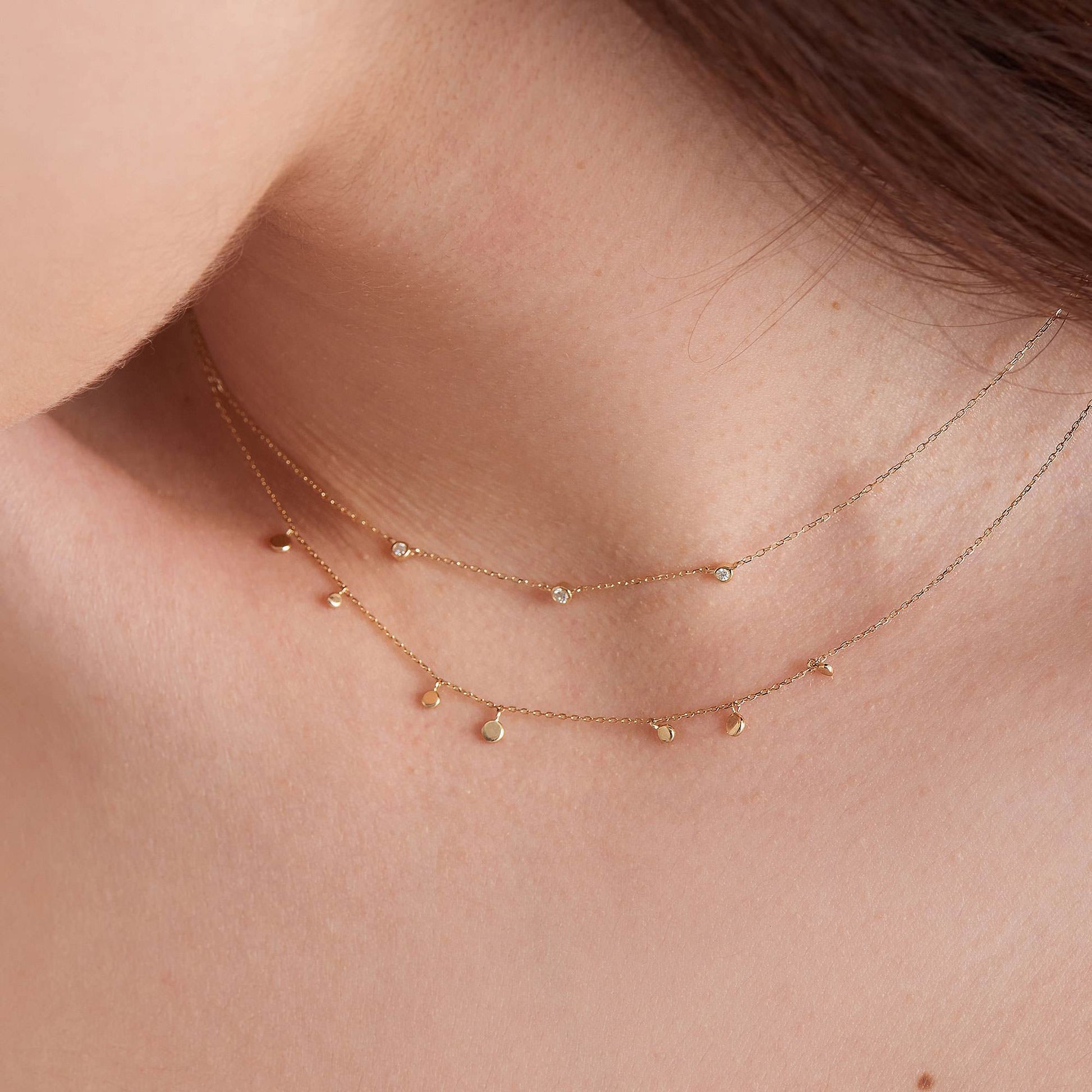 Elegant 0.06 TCW Round Lab-Grown Diamond Necklace in Gold Finish 5
