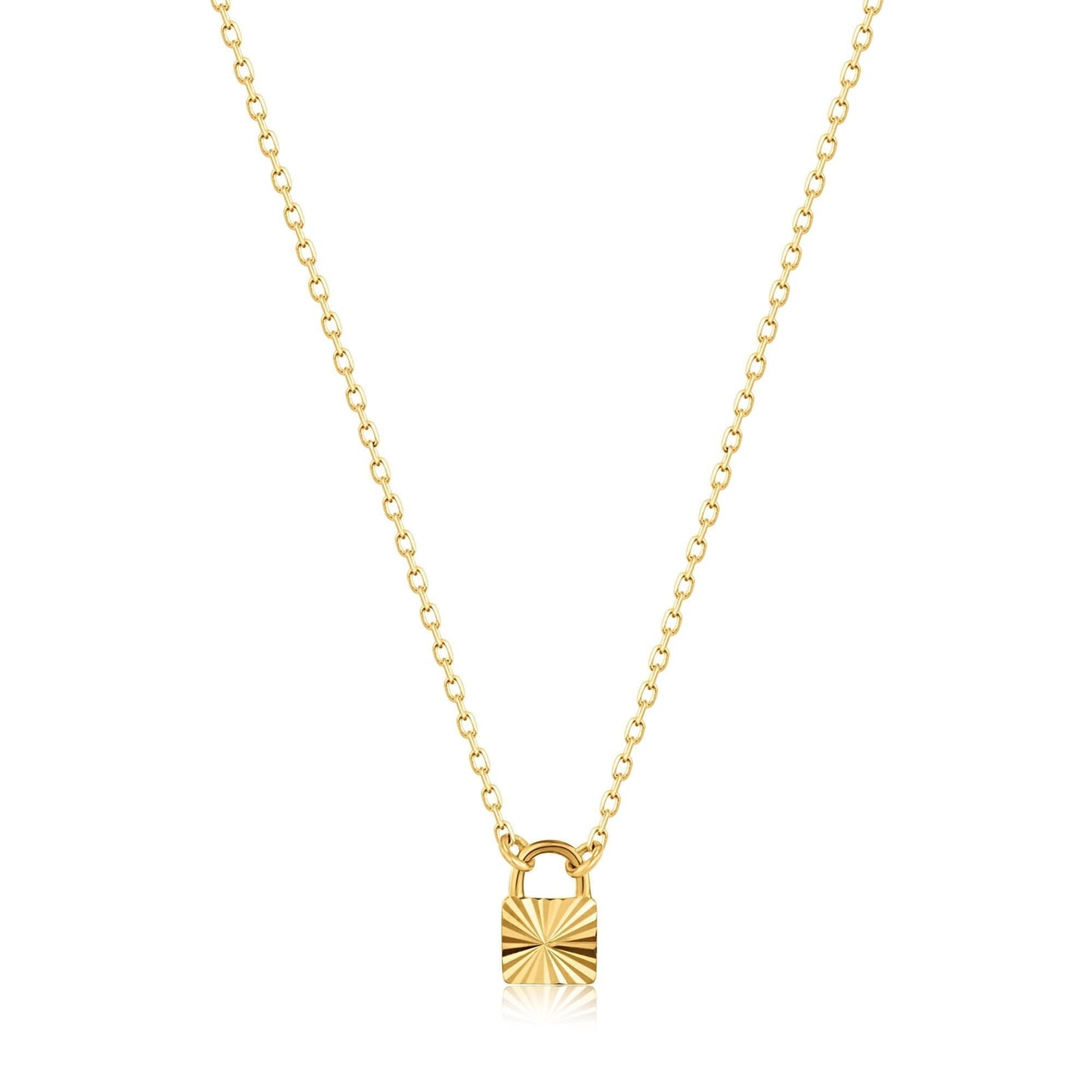 Golden Radiance Padlock Pendant Necklace 1