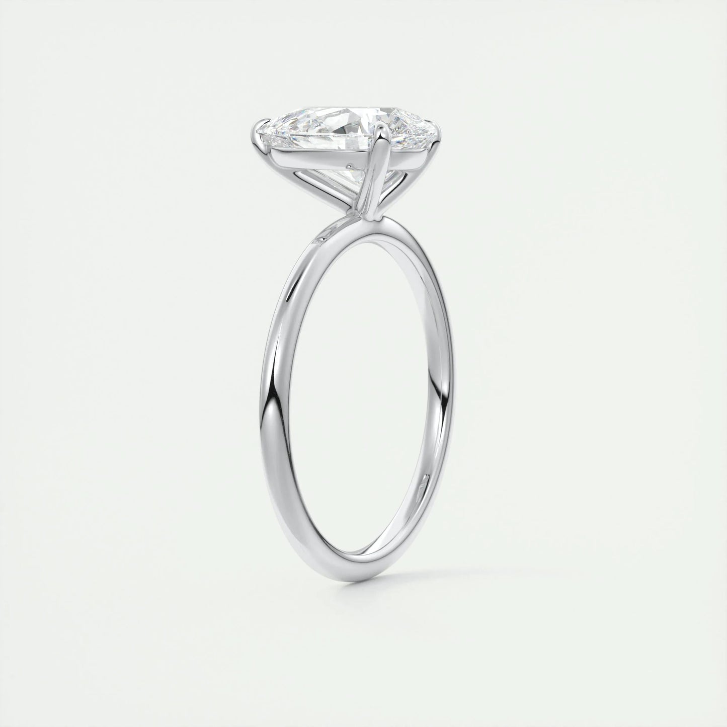 2.0 CT Pear-Shaped Lab Grown Diamond Solitaire Engagement Ring 6