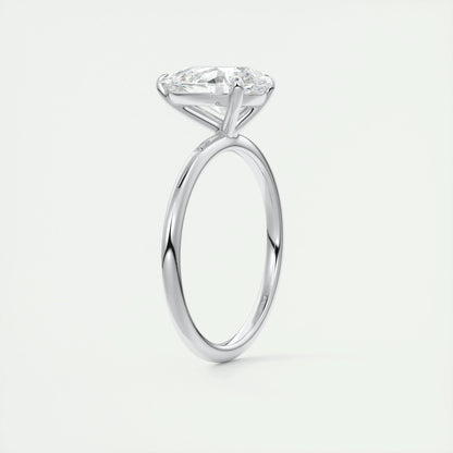 2.0 CT Pear-Shaped Lab Grown Diamond Solitaire Engagement Ring 6