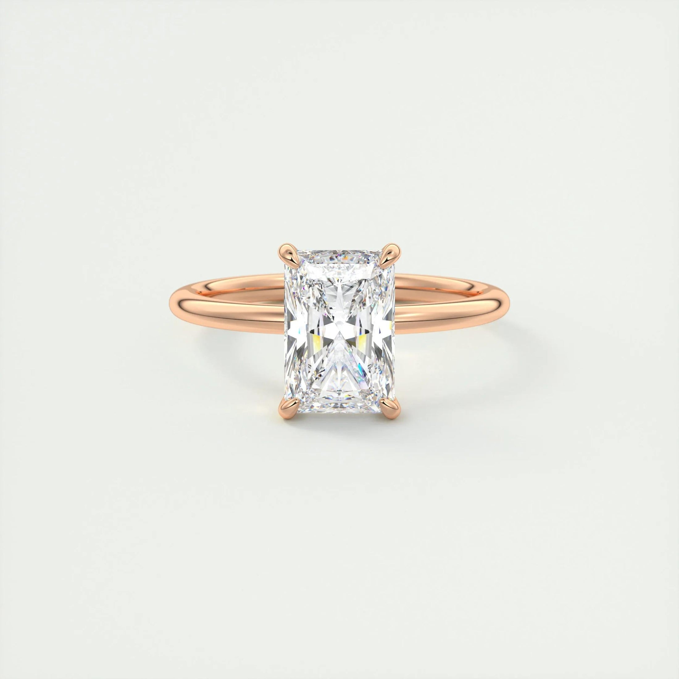 2.0 CT Radiant Cut Lab Grown Diamond Solitaire Engagement Ring