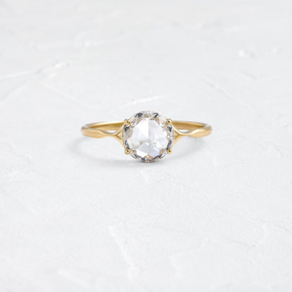 Solitaire & Split Shank-Rose Cut Lab Grown Diamond Engagement Ring