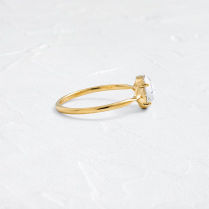Solitaire & Split Shank-Rose Cut Lab Grown Diamond Engagement Ring