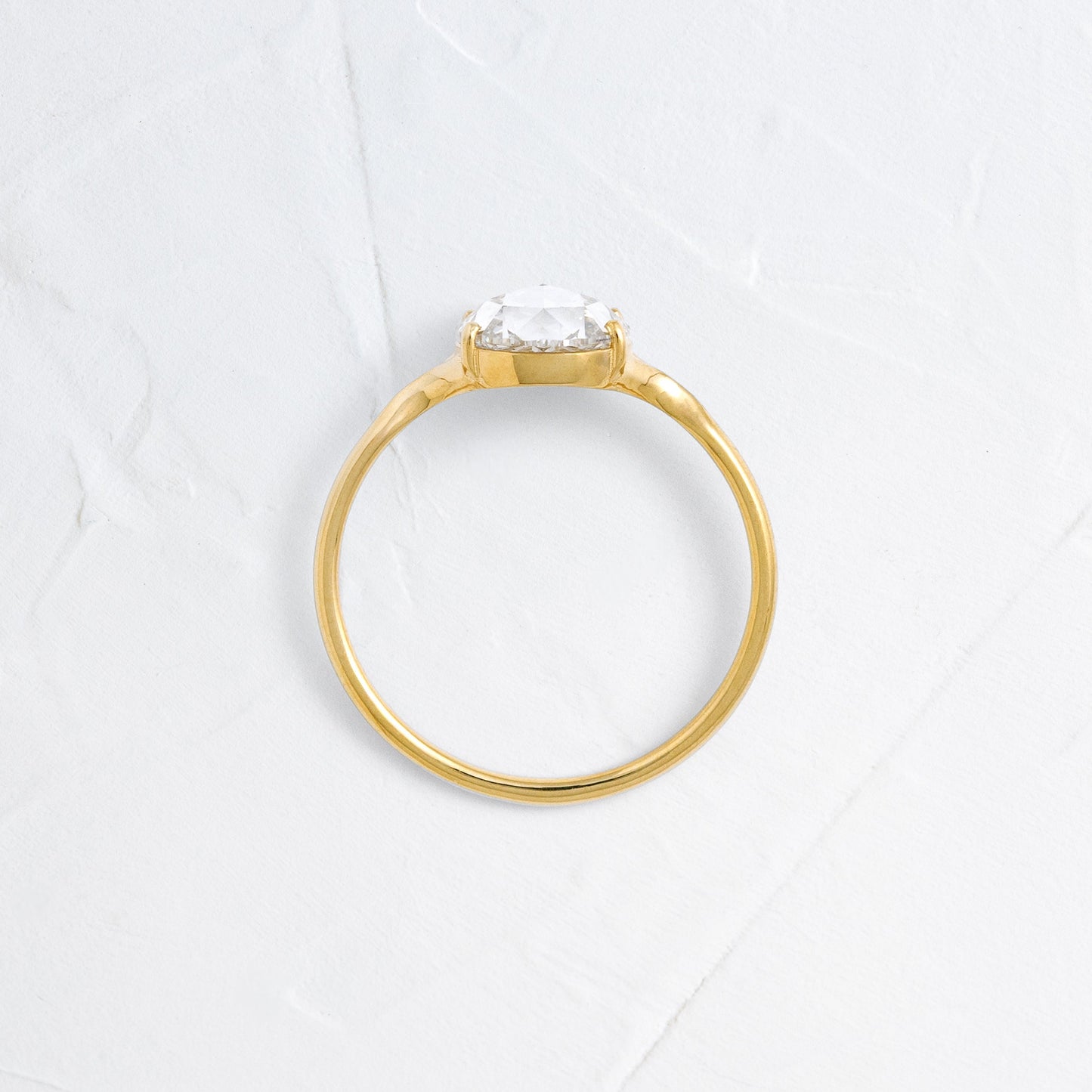 Solitaire & Split Shank-Rose Cut Lab Grown Diamond Engagement Ring