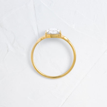 Solitaire & Split Shank-Rose Cut Lab Grown Diamond Engagement Ring