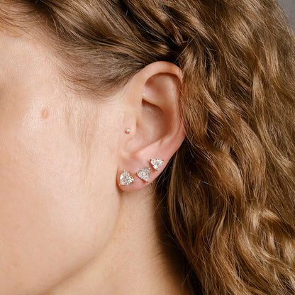 Solitaire- 0.50 CT Trillion Moissanite Stud Earrings