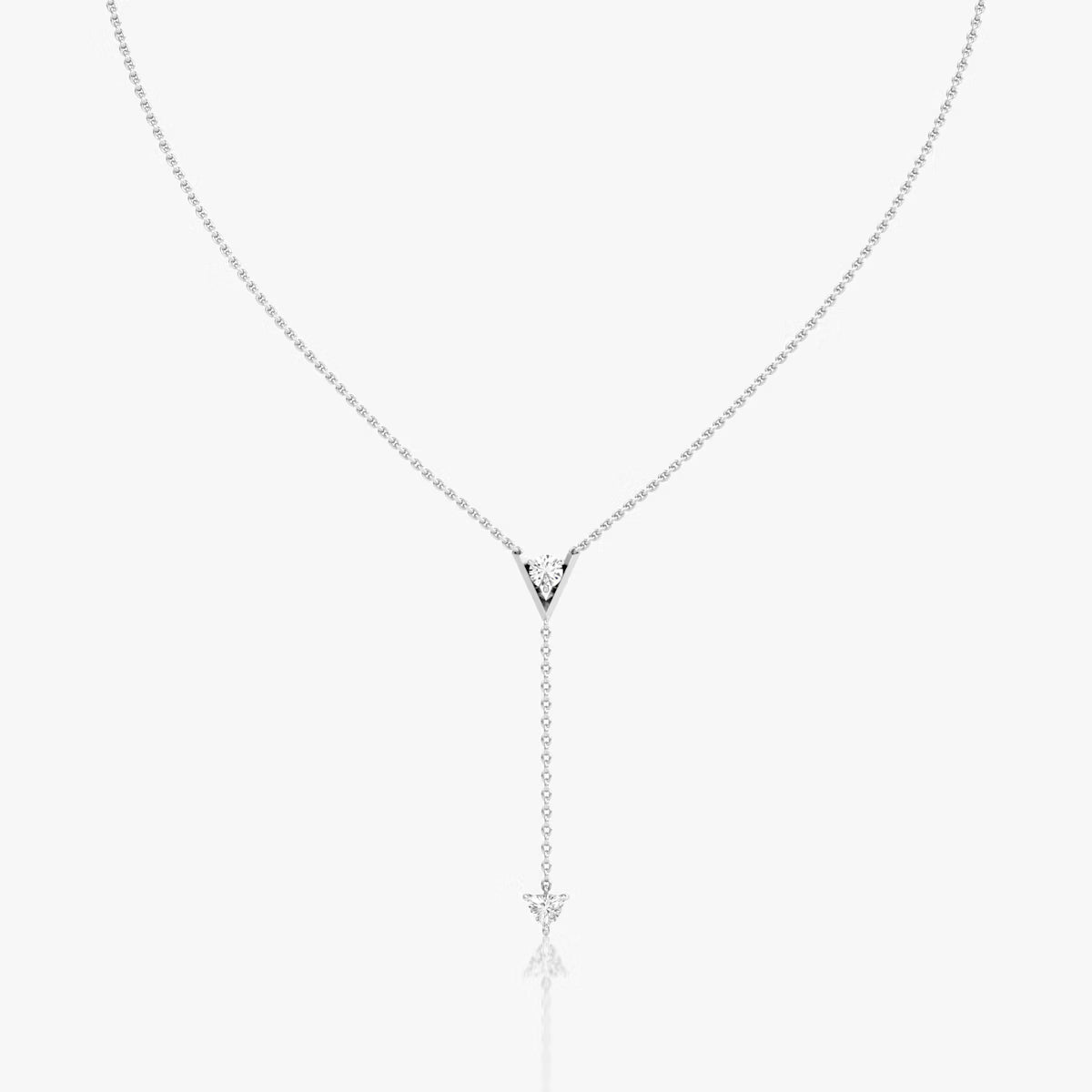 Hanging- 0.50 CT Round Moissanite Necklace