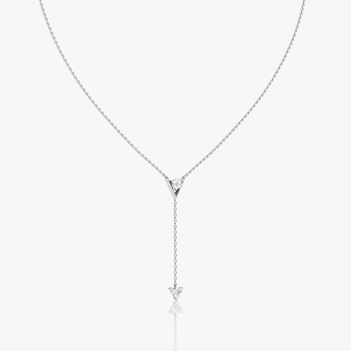 Hanging- 0.50 CT Round Moissanite Necklace