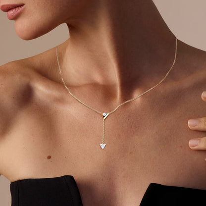 Hanging- 0.50 CT Round Moissanite Necklace