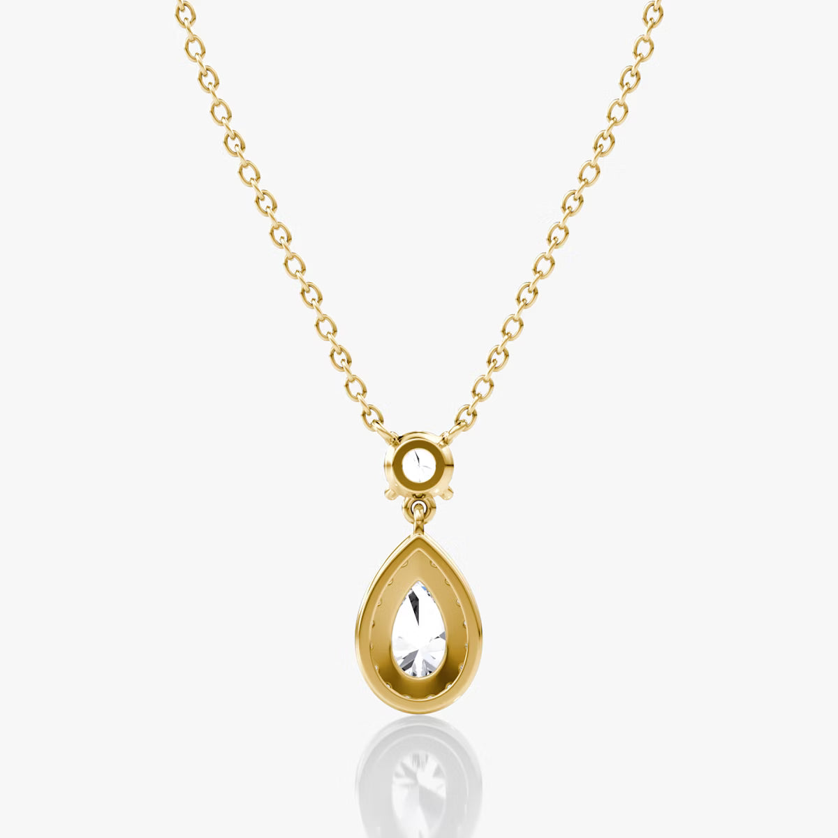 Halo & Hanging- 0.88 CT Pear Moissanite Necklace
