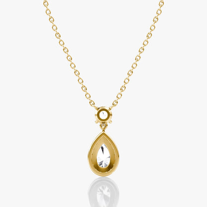Halo & Hanging- 0.88 CT Pear Moissanite Necklace