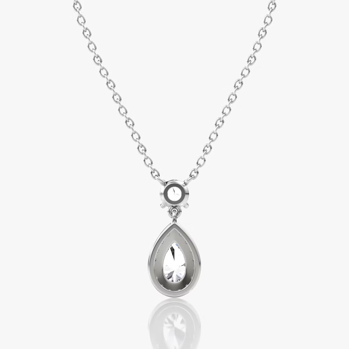 Halo & Hanging- 0.88 CT Pear Moissanite Necklace