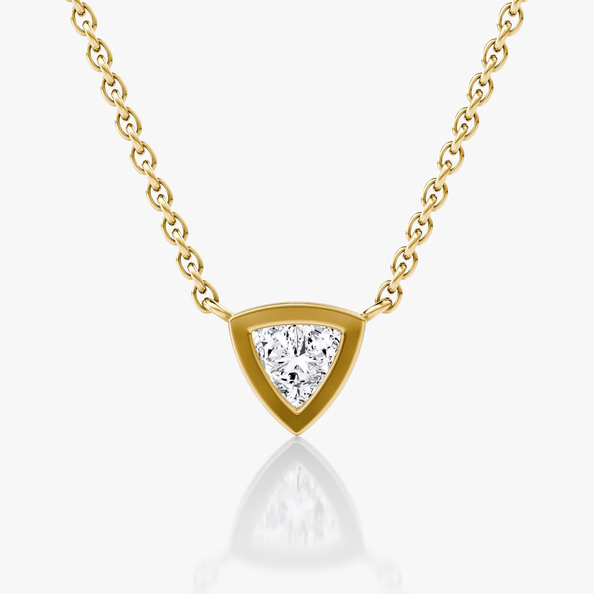 Solitaire Bezel- 0.25 CT Trillion Moissanite Necklace