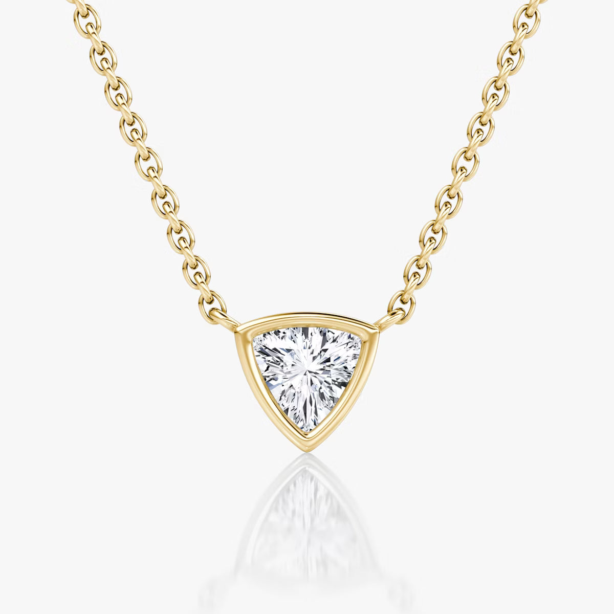 Solitaire Bezel- 0.25 CT Trillion Moissanite Necklace