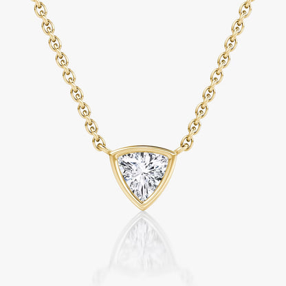 Solitaire Bezel- 0.25 CT Trillion Moissanite Necklace