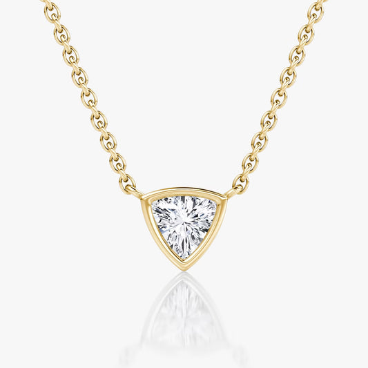 Solitaire Bezel- 0.25 CT Trillion Moissanite Necklace